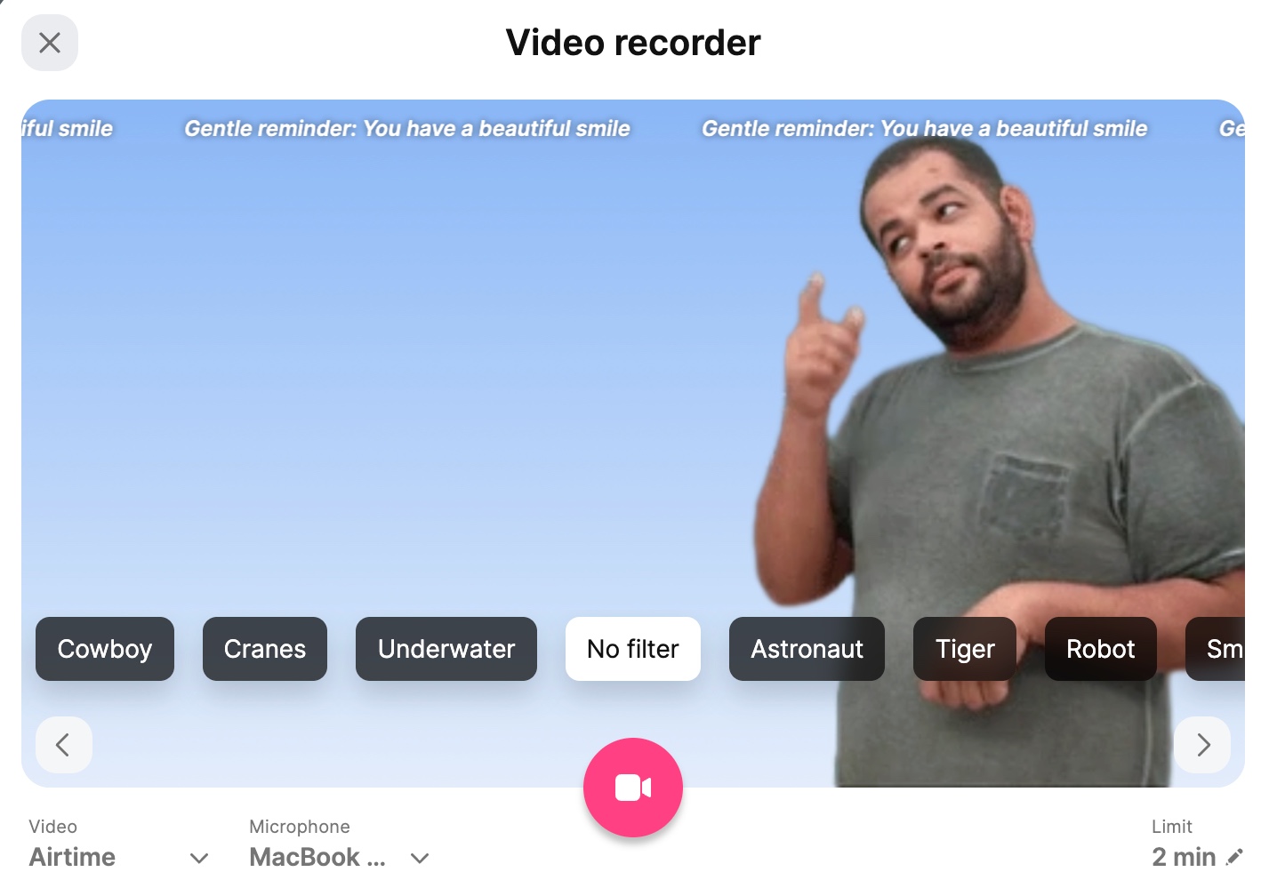 Padlet recorder interface