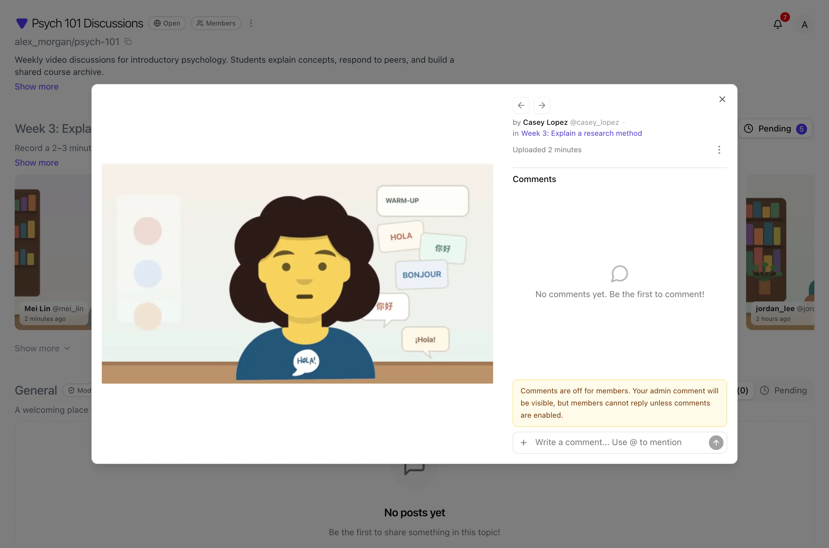 Post after publish with confirmation that it is live for members