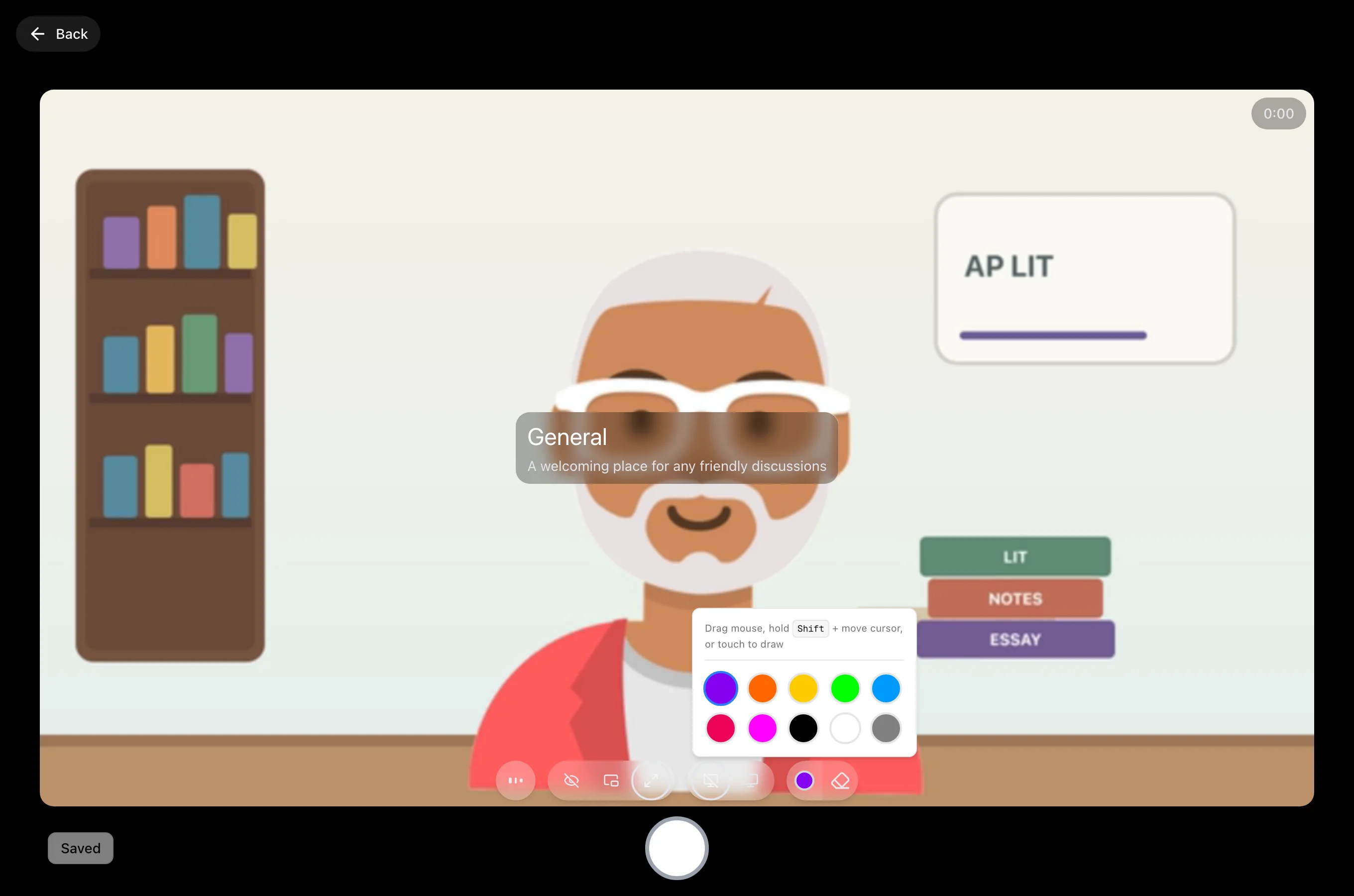 Recorder color picker open with multiple stroke colors